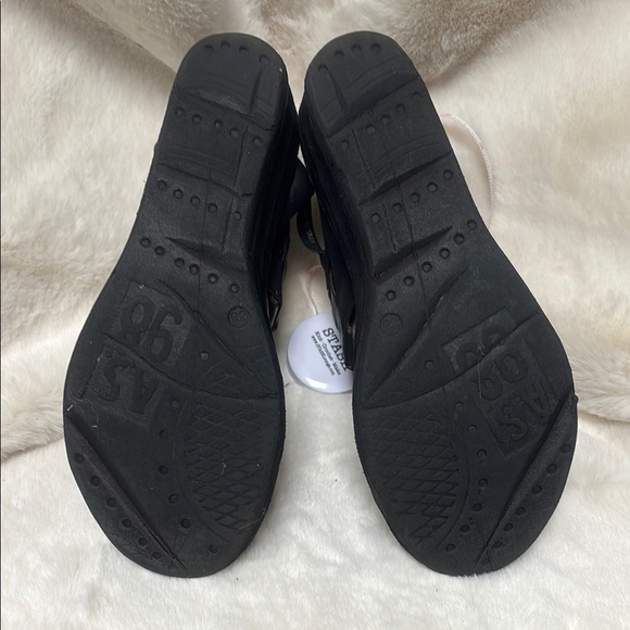 A.S.98 Black and Tan Wedge Sandals - Picture 9 of 10